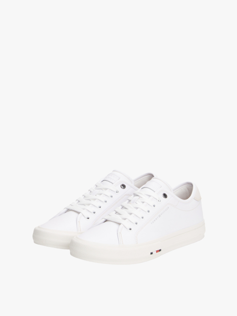 Alb Signature Sneakers Din Piele  Barbati