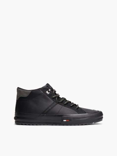 Negru Adidasi Mid-Top Din Piele  Barbati