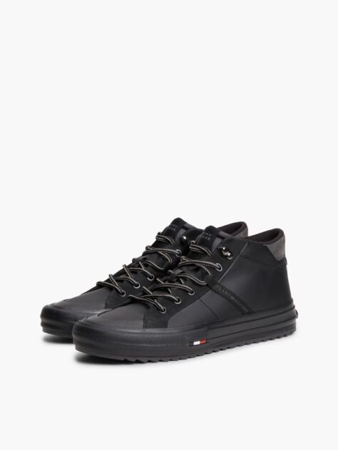 Negru Adidasi Mid-Top Din Piele  Barbati