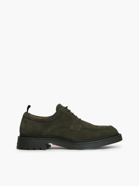 Verde Loaferi Derby Din Suede Cu Sireturi  Barbati