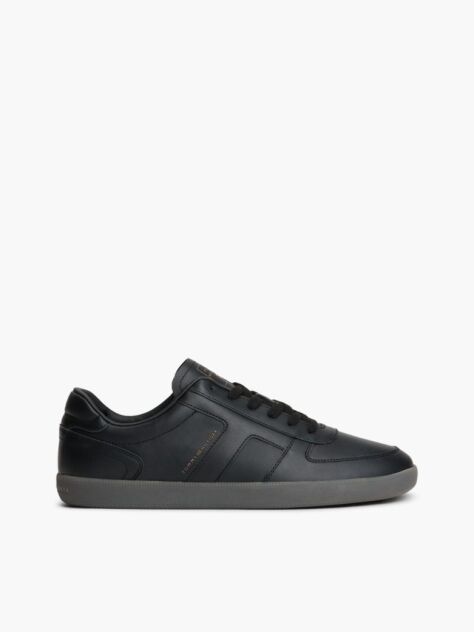 Negru Adidasi Din Piele Cu Logo Metalic  Barbati