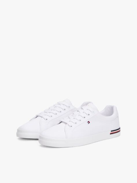 White Embossed Logo Signature Trainers  Women
