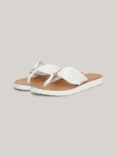 Alb Flip-Flops Cu Placa Monogram Elevated  Femei