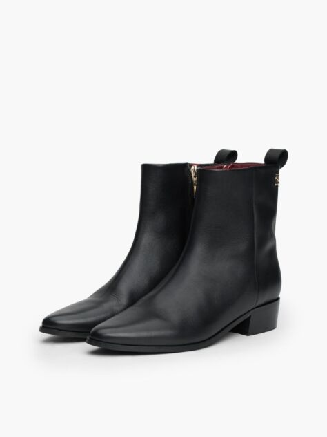 Black TH Monogram Leather Cowboy Boots  Women