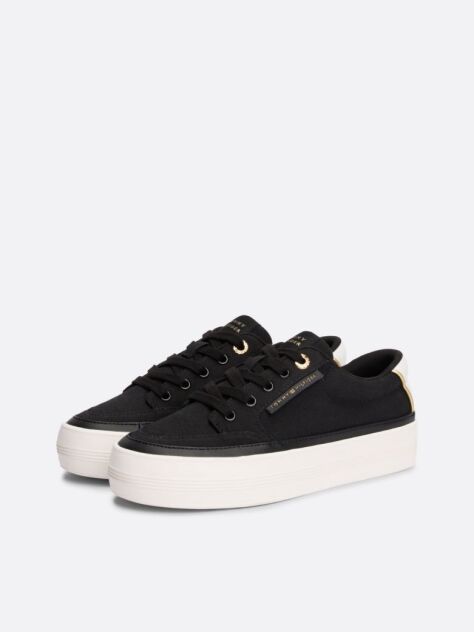 Black Contrast Trim Trainers  Women