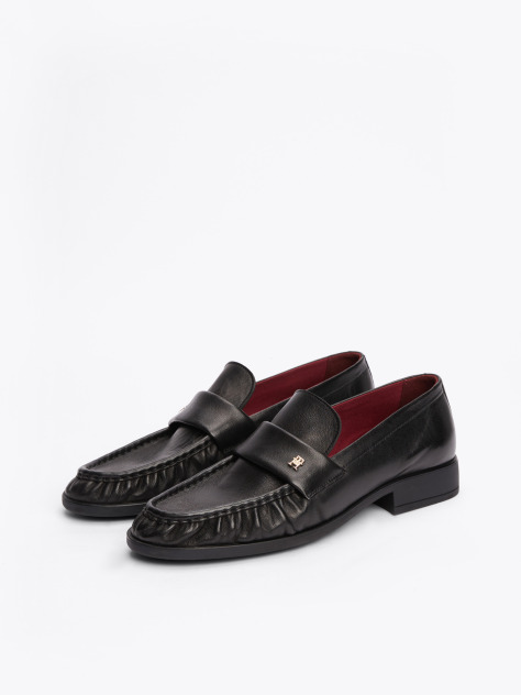 Negru Loafers Din Piele TH Monogram  Femei