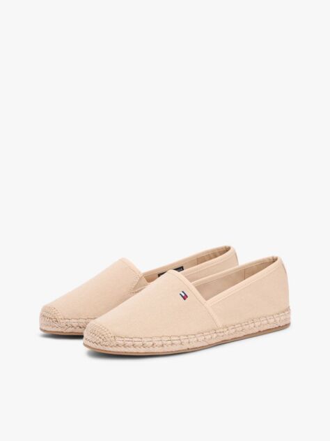 Beige Flag Embroidery Canvas Espadrilles  Women