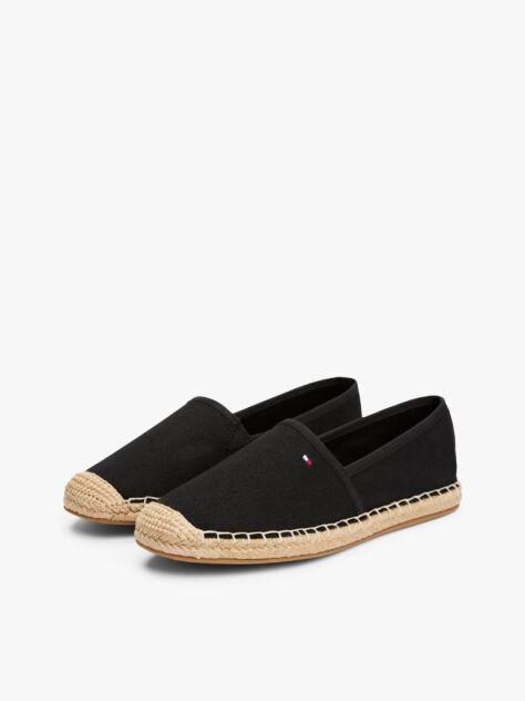 Black Flag Embroidery Canvas Espadrilles  Women