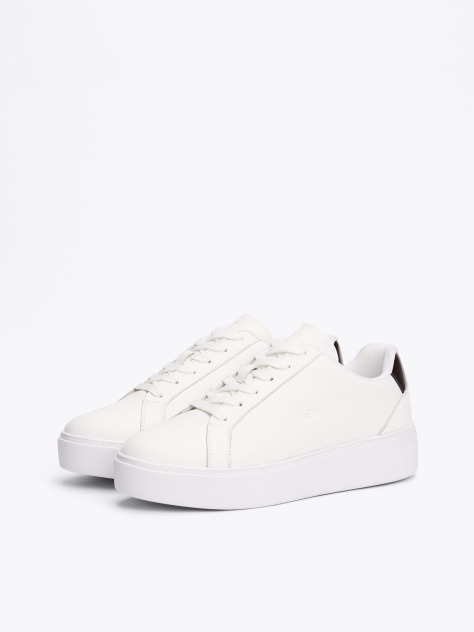 Alb Pantofi Sport Flatform Din Piele  Femei