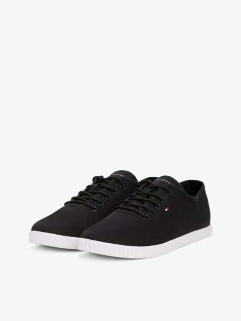 Negru Pantofi Sport Din Panza Cu Broderie Steag  Femei
