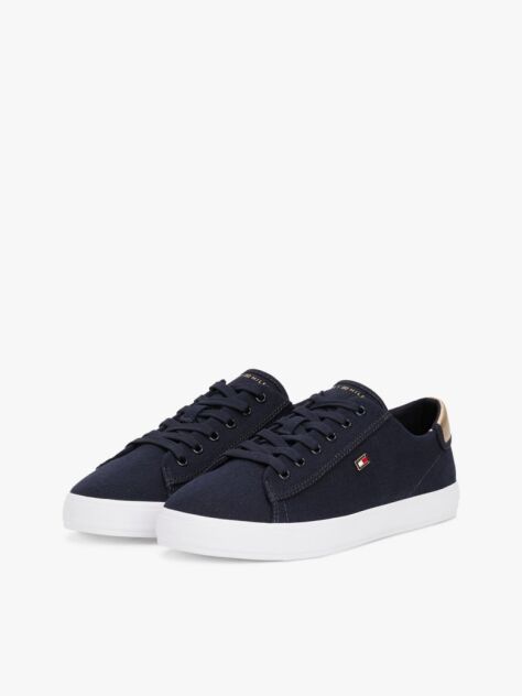 Blue Pantofi Sport Din Panza Cu Panou Metalic   Femei