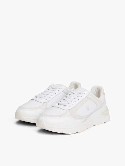 White Leather TH Monogram Cleat Trainers  Women