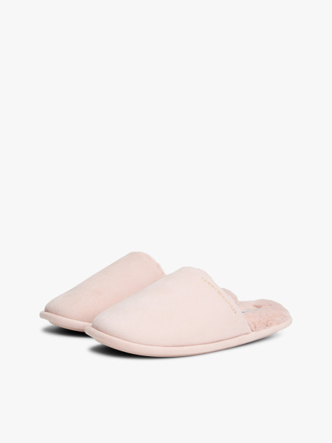 Roz Papuci Din Microsuede Cu Logo  Femei
