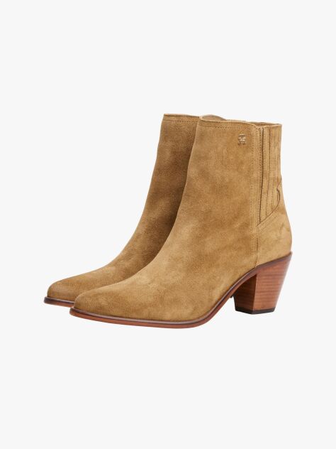 Brown Western Mid Heel Suede Chelsea  Women