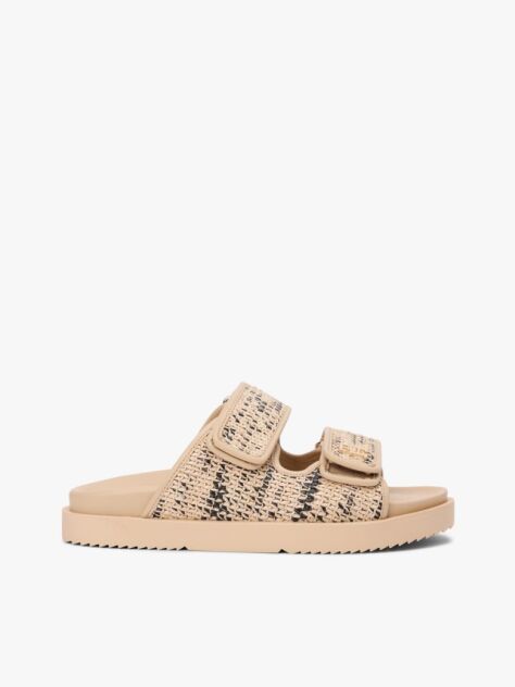 Multi Raffia TH Monogram Double Strap Sandals  Women