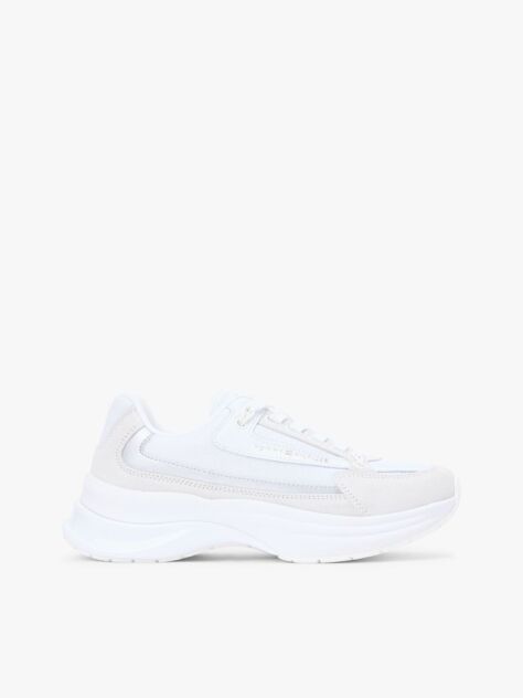 White Suede Chunky Lace-Up Trainers  Women