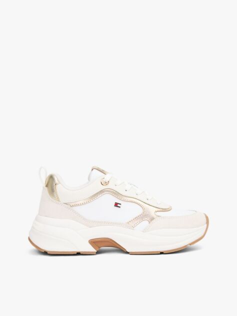 Multi Metallic Leather Chunky Trainers  Women
