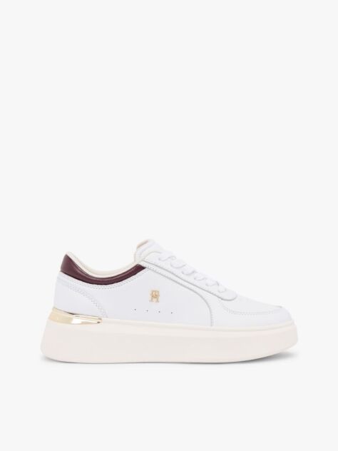 Multi Metallic Heel Leather Platform Trainers  Women