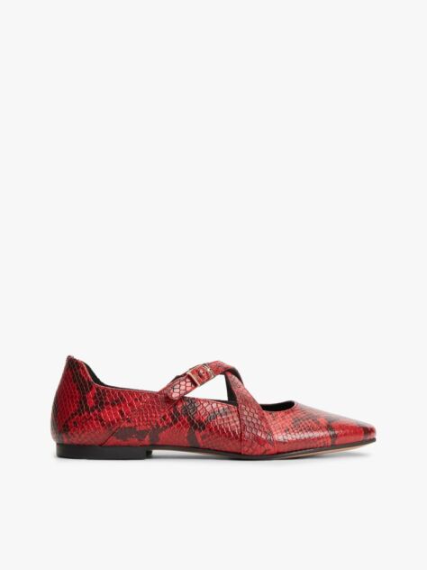 Multi Pantofi Mary Jane Cu Curea Incrucisata Din Piele Cu Imprimeu Snake  Femei