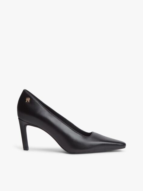 Black TH Monogram Leather High Heels  Women