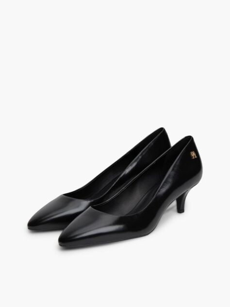 Negru Pantofi Kitten Din Piele Cu Toc  Femei