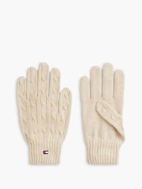 Brown Kids' Flag Embroidery Cable Knit Gloves  Kids Unisex