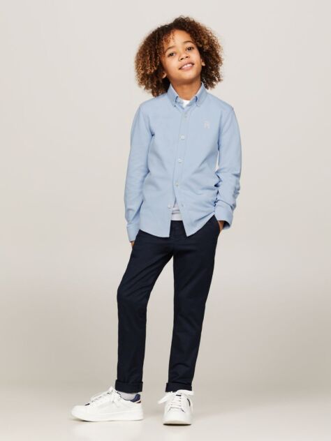 Blue TH Monogram Pique Regular Shirt  Boys