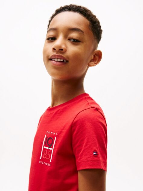 Rosu Tricou Cu Logo Grafic  Baieti