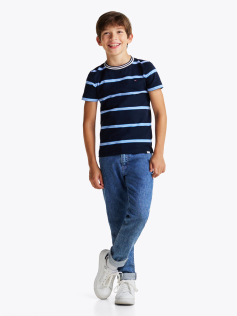 Multi Tricou Cu Guler Rotund Si Dungi  Baieti