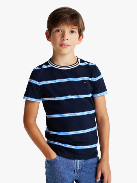 Multi Tricou Cu Guler Rotund Si Dungi  Baieti