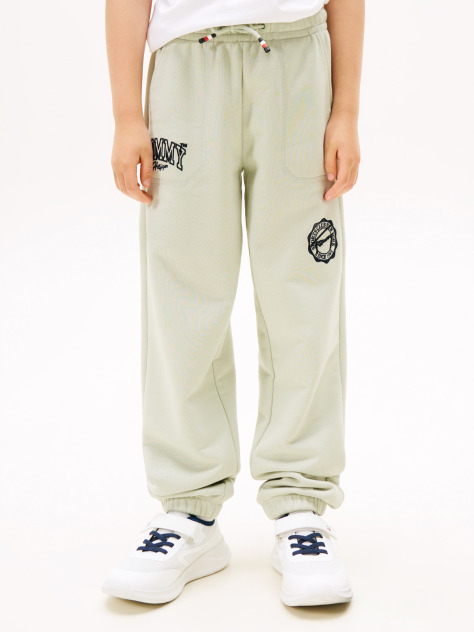 Verde Pantaloni Jogging Regulari Cu Broderie Varsity  Baieti
