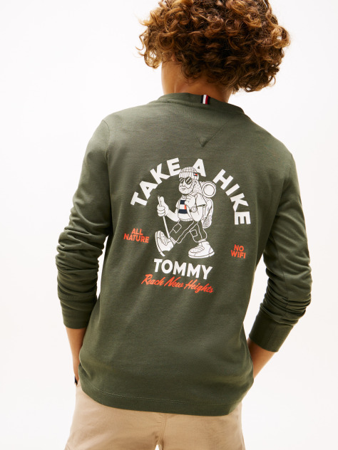 Verde Take A Hike Print Tricou Cu Maneca Lunga  Baieti