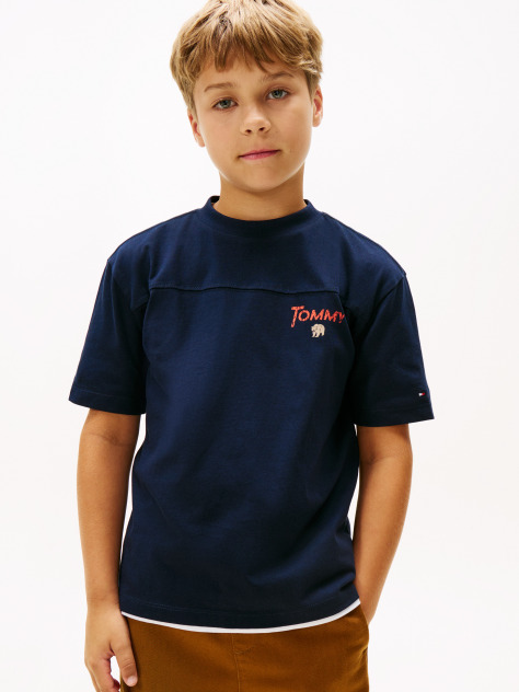 Blue Tricou Cu Maneca Scurta Si Imprimeu Texturat  Baieti