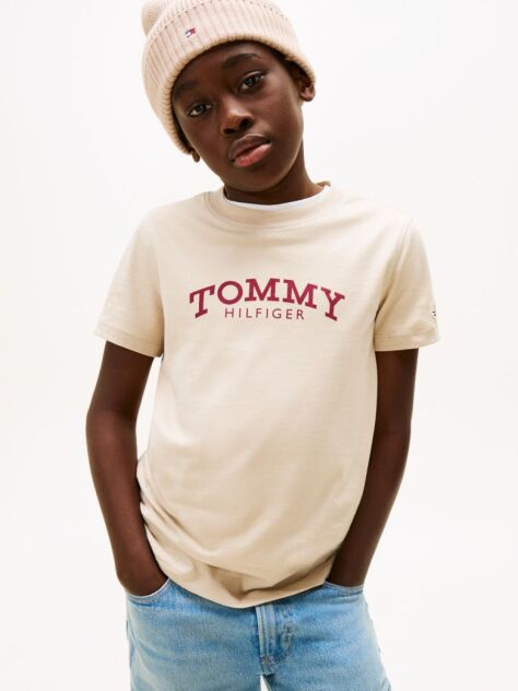 Beige Logo Print T-Shirt  Boys