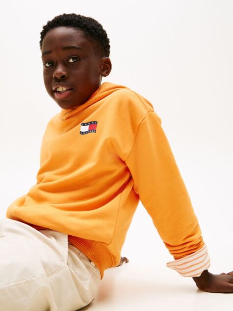 Orange Wavy Flag Terry Hoody  Boys