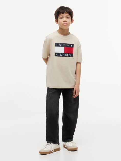 Beige Heritage Flag Print Jersey T-Shirt  Boys