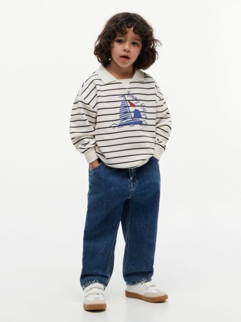 Multi Logo Graphic Polo Collar Sweatshirt  Boys