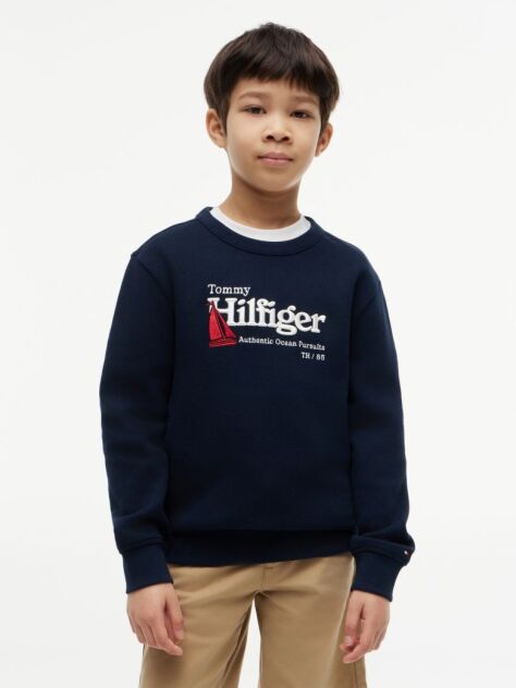 Blue Logo Interlock Pique Sweatshirt  Boys