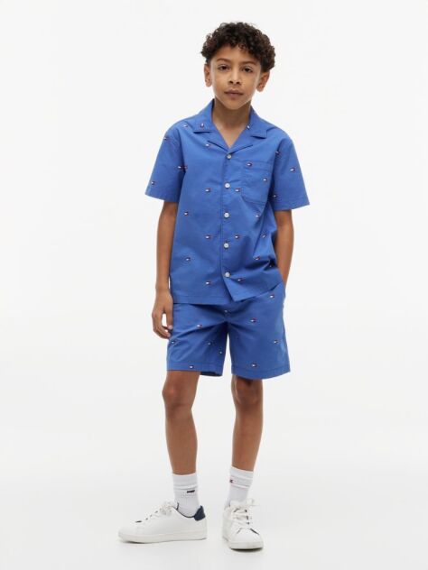 Blue Regular Fit Poplin Short Sleeve Shirt  Boys