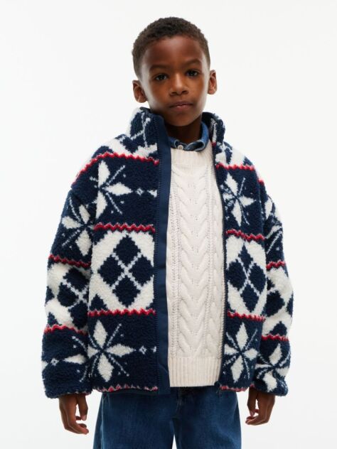 Alb Geaca Fleece Fair Isle Polar  Baieti