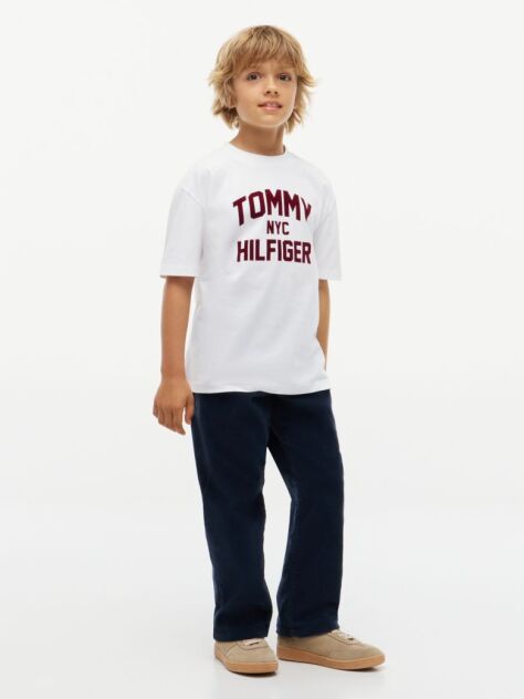 White Logo Jersey Crew Neck T-Shirt  Boys