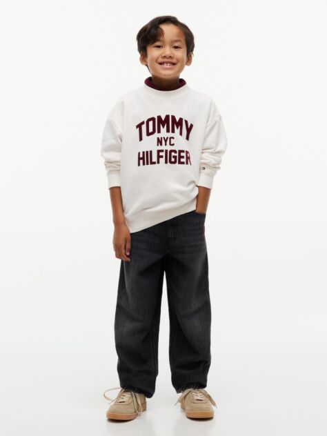 Black Relaxed Faded Barrel Black Jeans  Boys