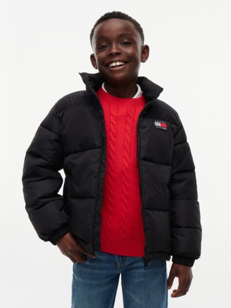 Negru Essential Geaca Puffer Cu Croiala Lejera  Baieti