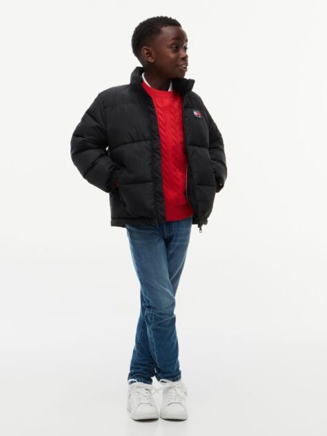 Negru Essential Geaca Puffer Cu Croiala Lejera  Baieti