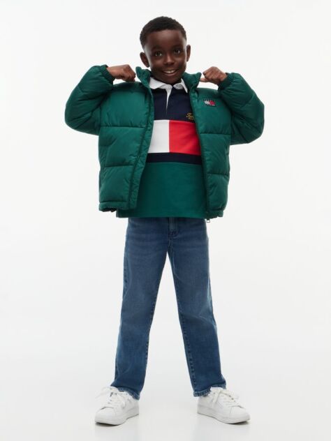 Verde Essential Geaca Puffer Cu Croiala Lejera  Baieti