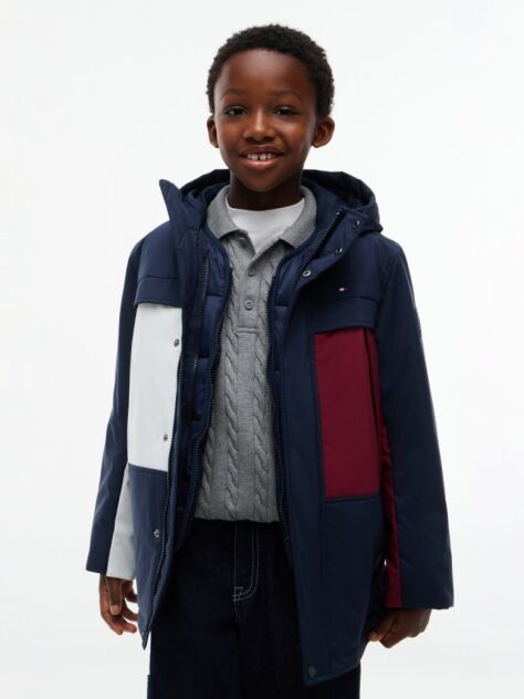 Blue 3-In-1 Geaca Parka Cu Croiala Lejera  Baieti