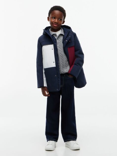 Blue 3-In-1 Geaca Parka Cu Croiala Lejera  Baieti