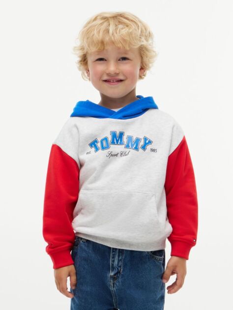 Multi Colour-Blocked Logo Terry Hoody  Boys