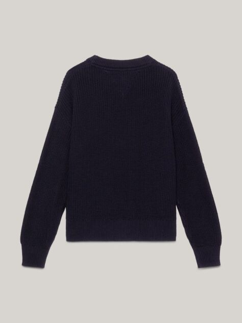 Blue Essential Relaxed Waffle Knit Jumper  Girls