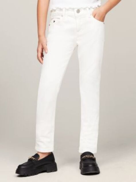 White Nora Mid Rise Skinny White Jeans  Girls
